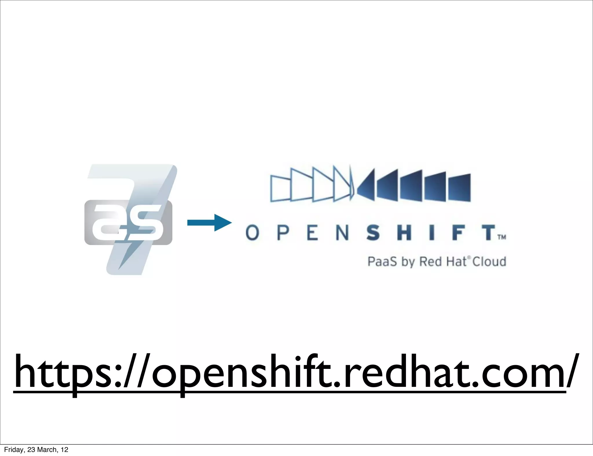https://openshift.redhat.com/
Friday, 23 March, 12
 