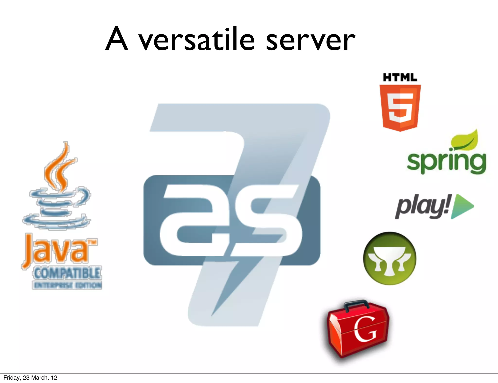 A versatile server




Friday, 23 March, 12
 