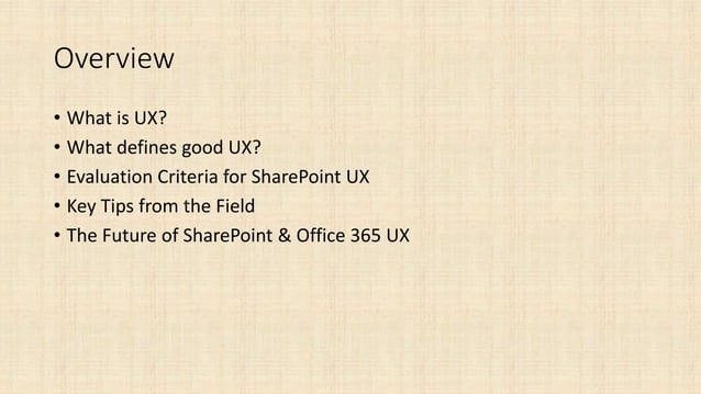 What Makes SharePoint UX Good? | PPT
