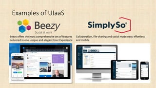 Examples of UIaaS
Boost adoption, mobile, enhanced collaboration
 