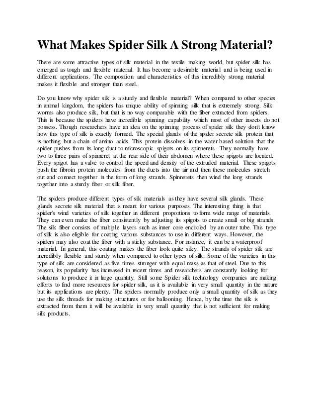 What Makes Spider Silk A Strong Material?