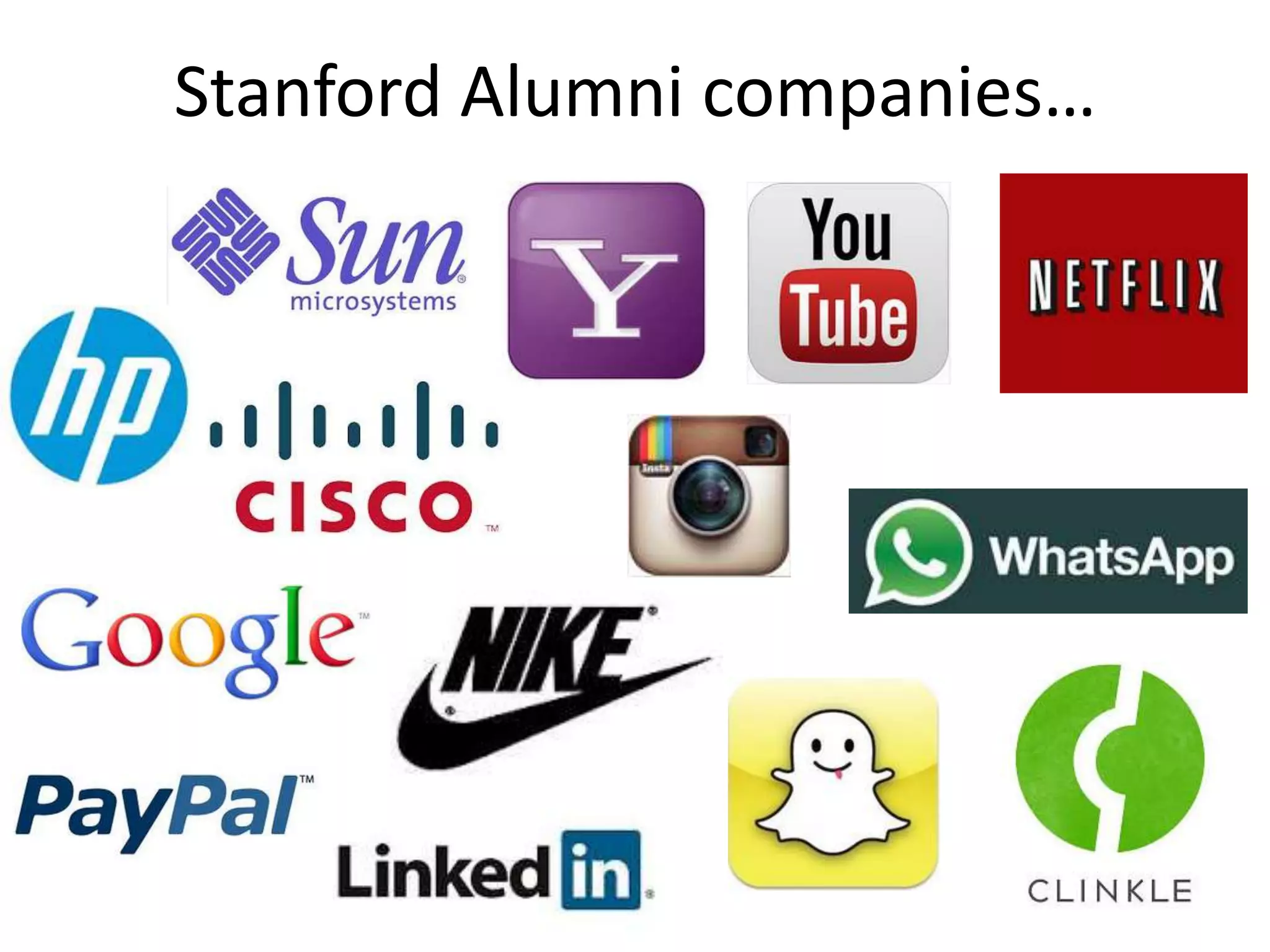 Stanford Alumni companies…

 