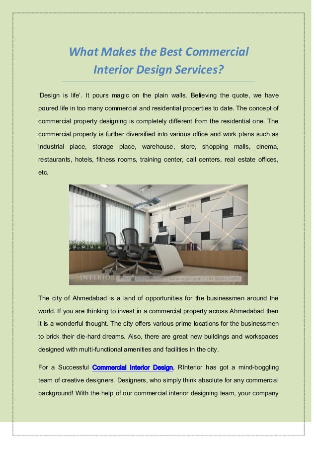 What Makes The Best Commercial Interior Design Services