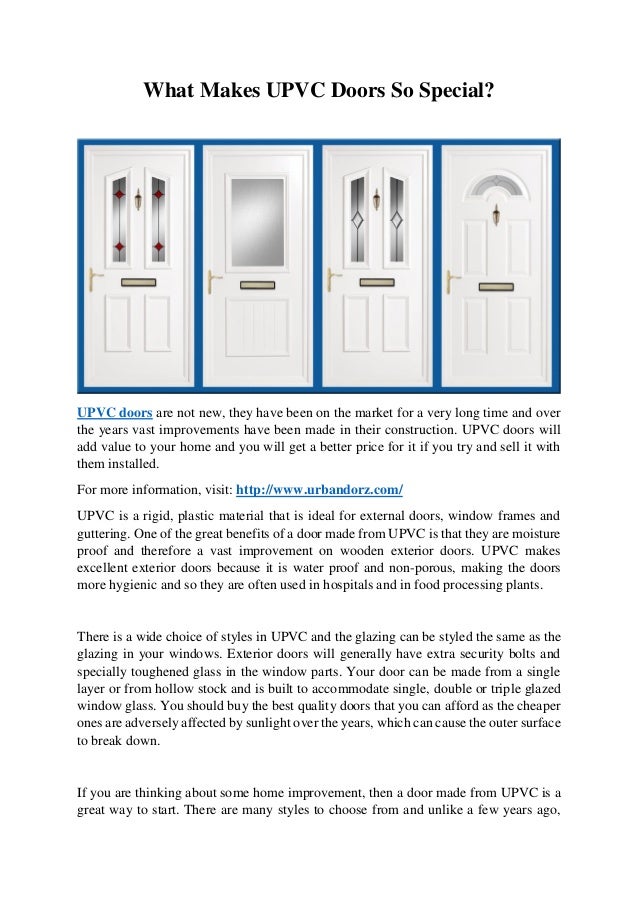 What Makes Upvc Doors So Special