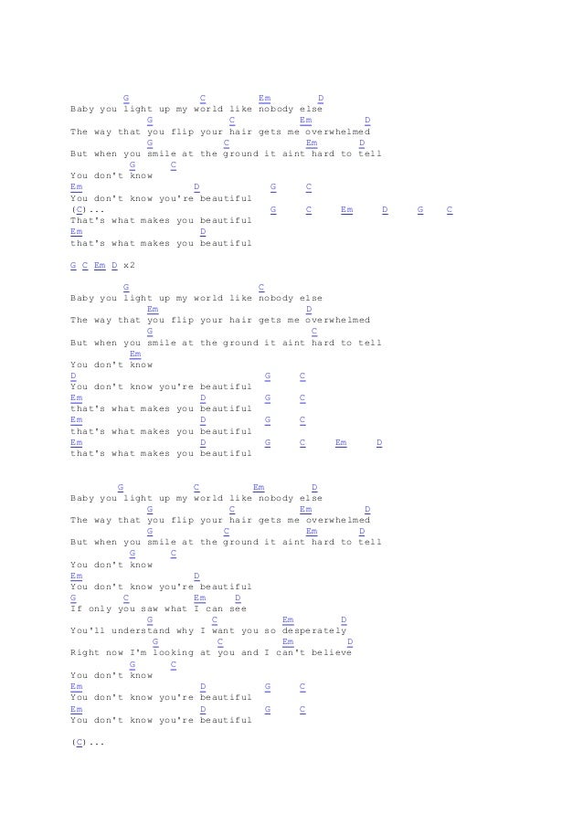  what makes you beautiful chords 
