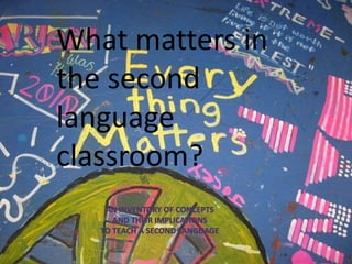 What matters in
the second
language
classroom?
 