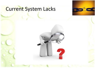 Current System Lacks
 