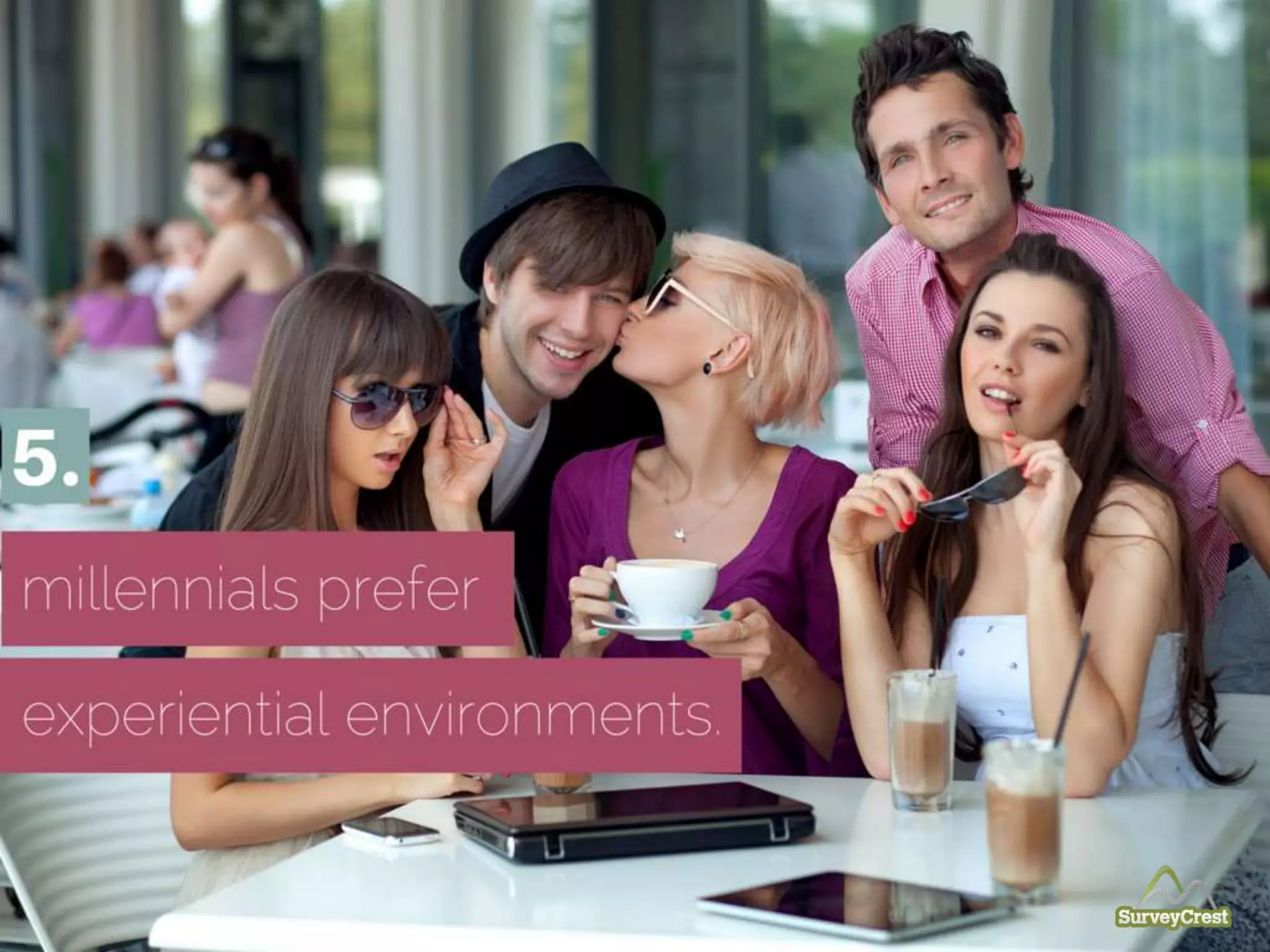 5. Millennials prefer experiential environments.