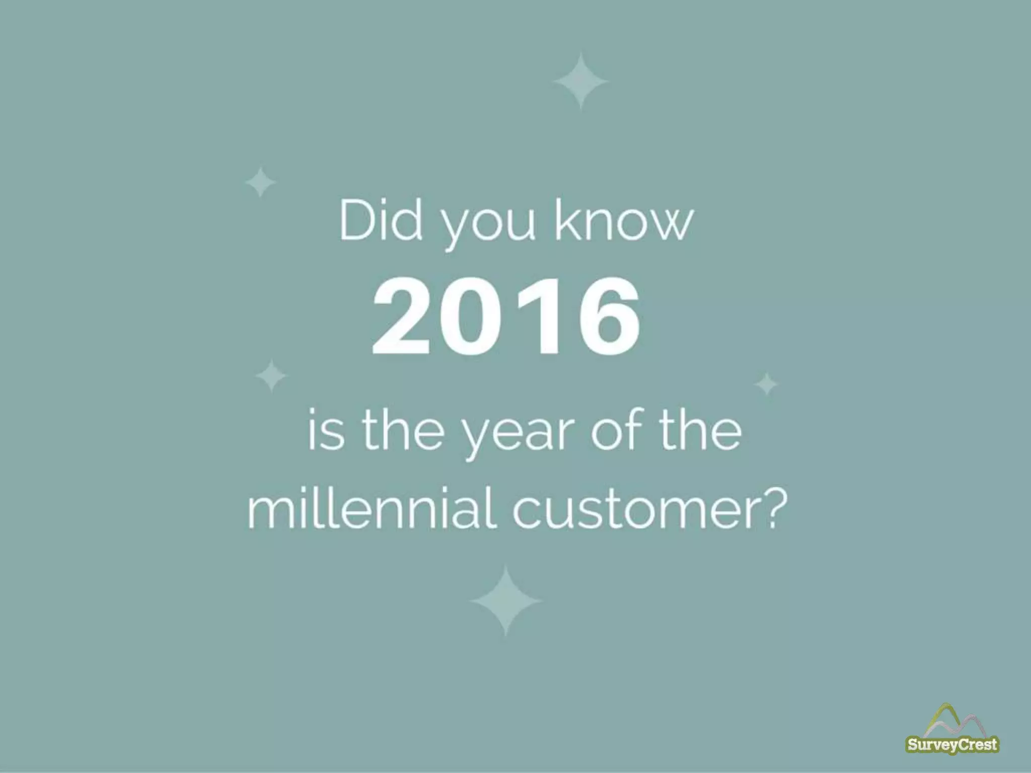Did you know 2016 is the year
of the millennial customer?
