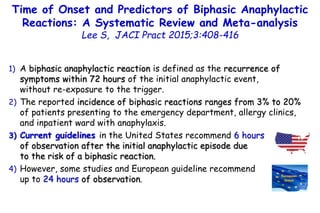 Time of Onset and Predictors of Biphasic Anaphylactic
Reactions: A Systematic Review and Meta-analysis
Lee S, JACI Pract 2...