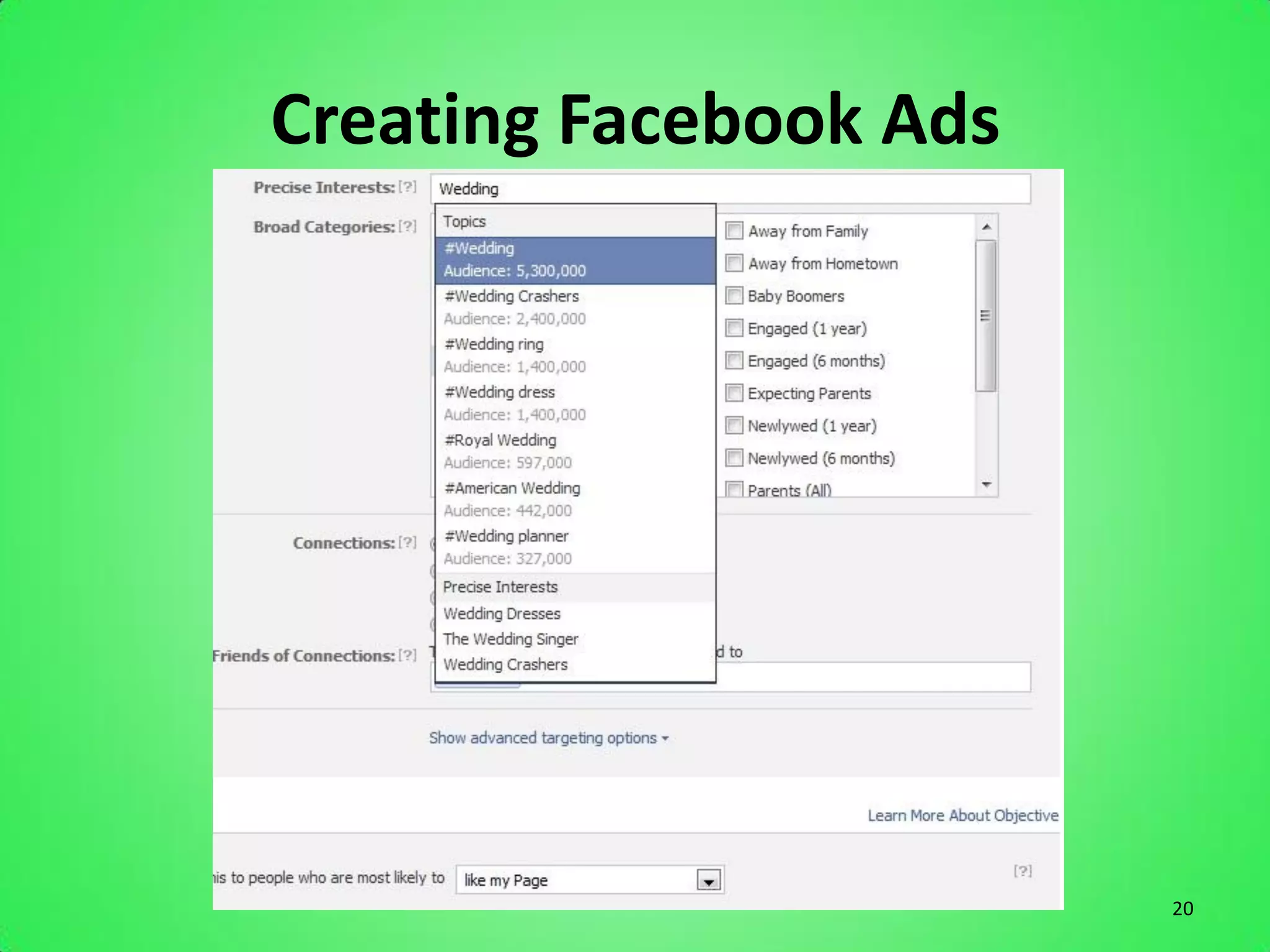 Creating Facebook Ads




                        20
 