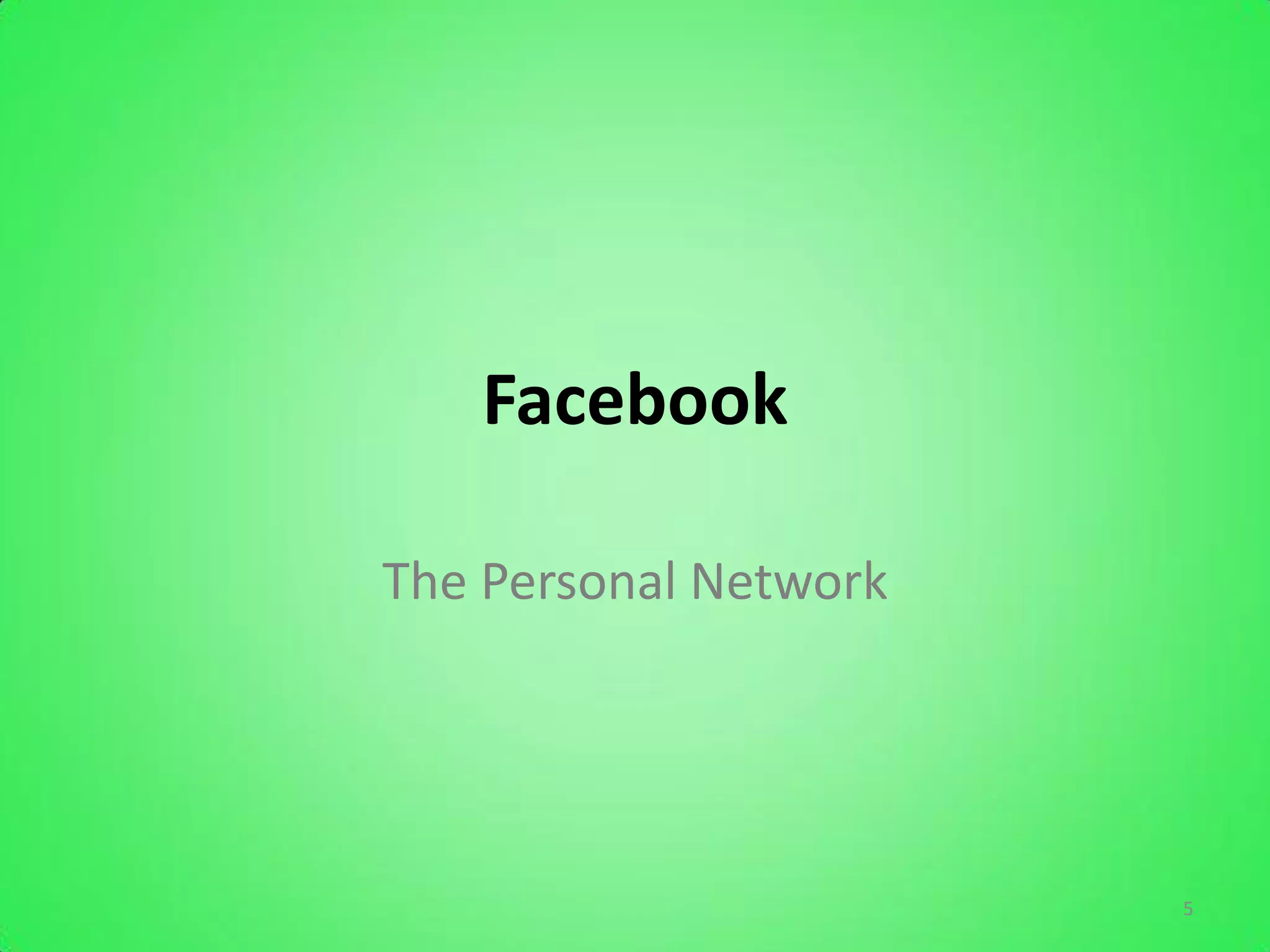 Facebook

The Personal Network




                       5
 