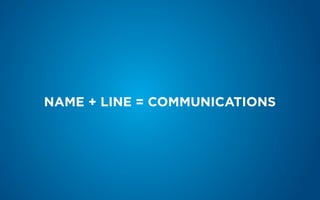 NAME + LINE = COMMUNICATIONS
 