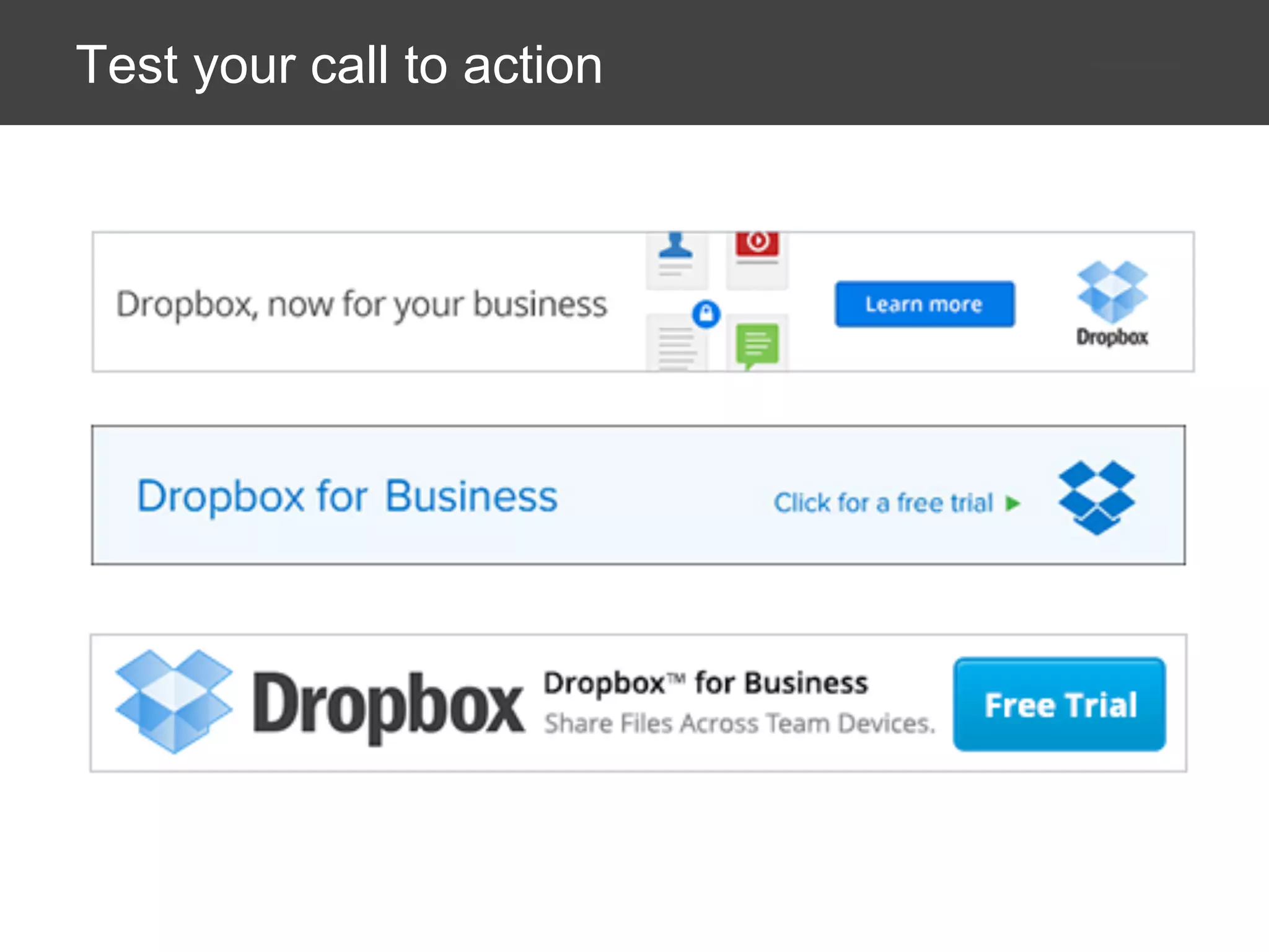 Test your call to action

 