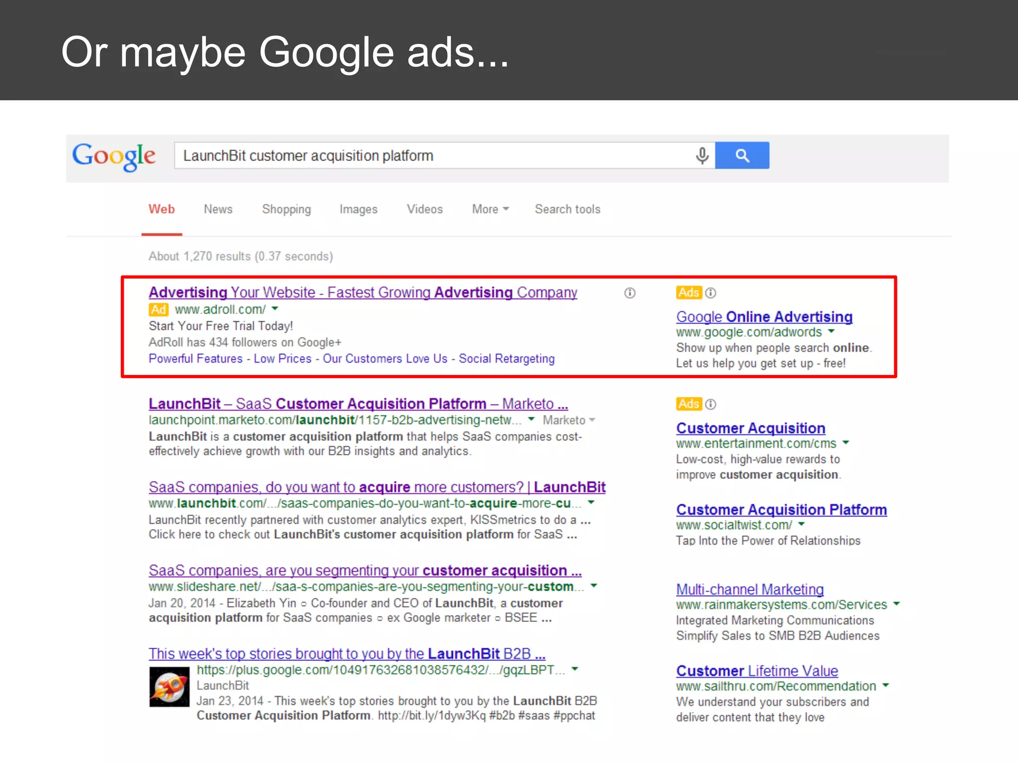 Or maybe Google ads...

 