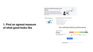 1. Find an agreed measure
of what good looks like
 