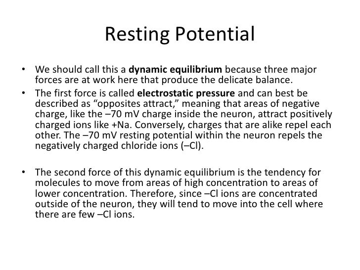 resting potential of a neuron
