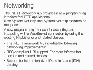 New features in .NET 4.5, C# and VS2012