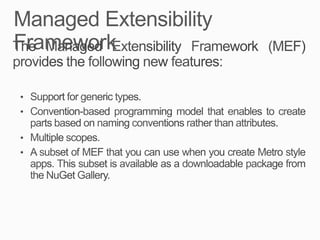 New features in .NET 4.5, C# and VS2012