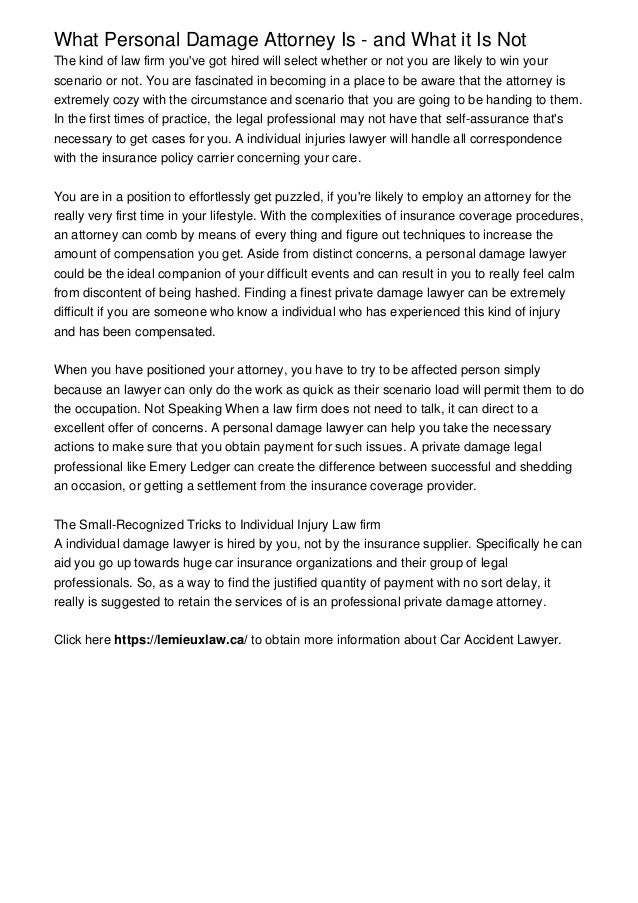 What Personal Damage Attorney Is - and What it Is Not