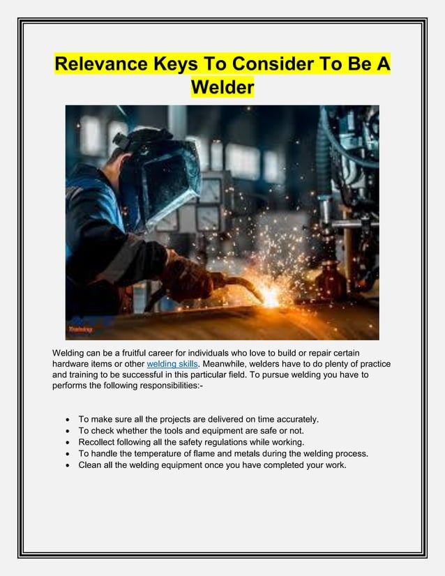 What Do I Need To Become A Welder www.slideshare.net