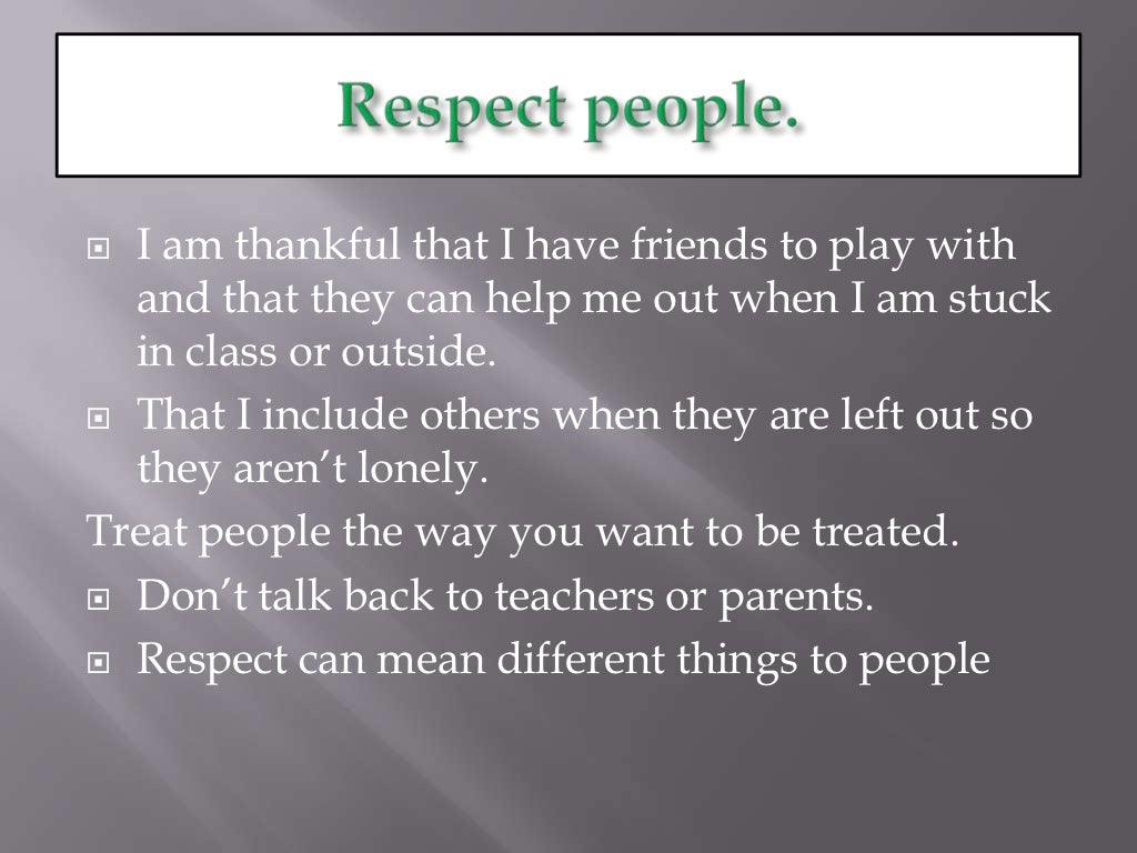 What Respect Means To Me