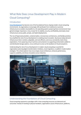 What Role Does Linux Development Play in Modern Cloud Computing | PDF