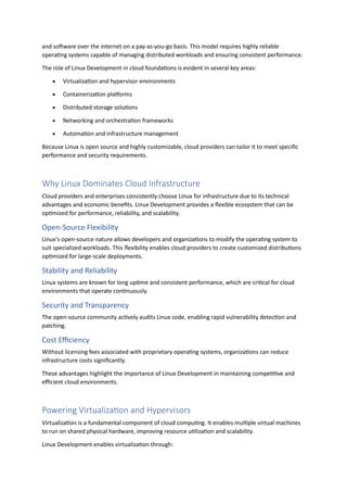 What Role Does Linux Development Play in Modern Cloud Computing | PDF