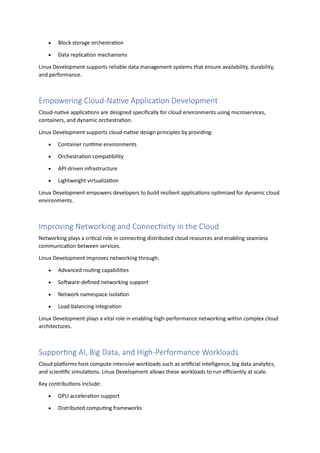What Role Does Linux Development Play in Modern Cloud Computing | PDF