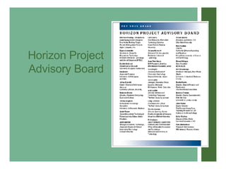 Horizon Project Advisory Board 