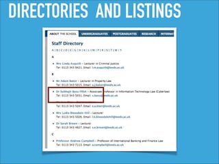 DIRECTORIES AND LISTINGS
 