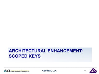 ARCHITECTURAL ENHANCEMENT: 
SCOPED KEYS 
Contrext, LLC 15 
 