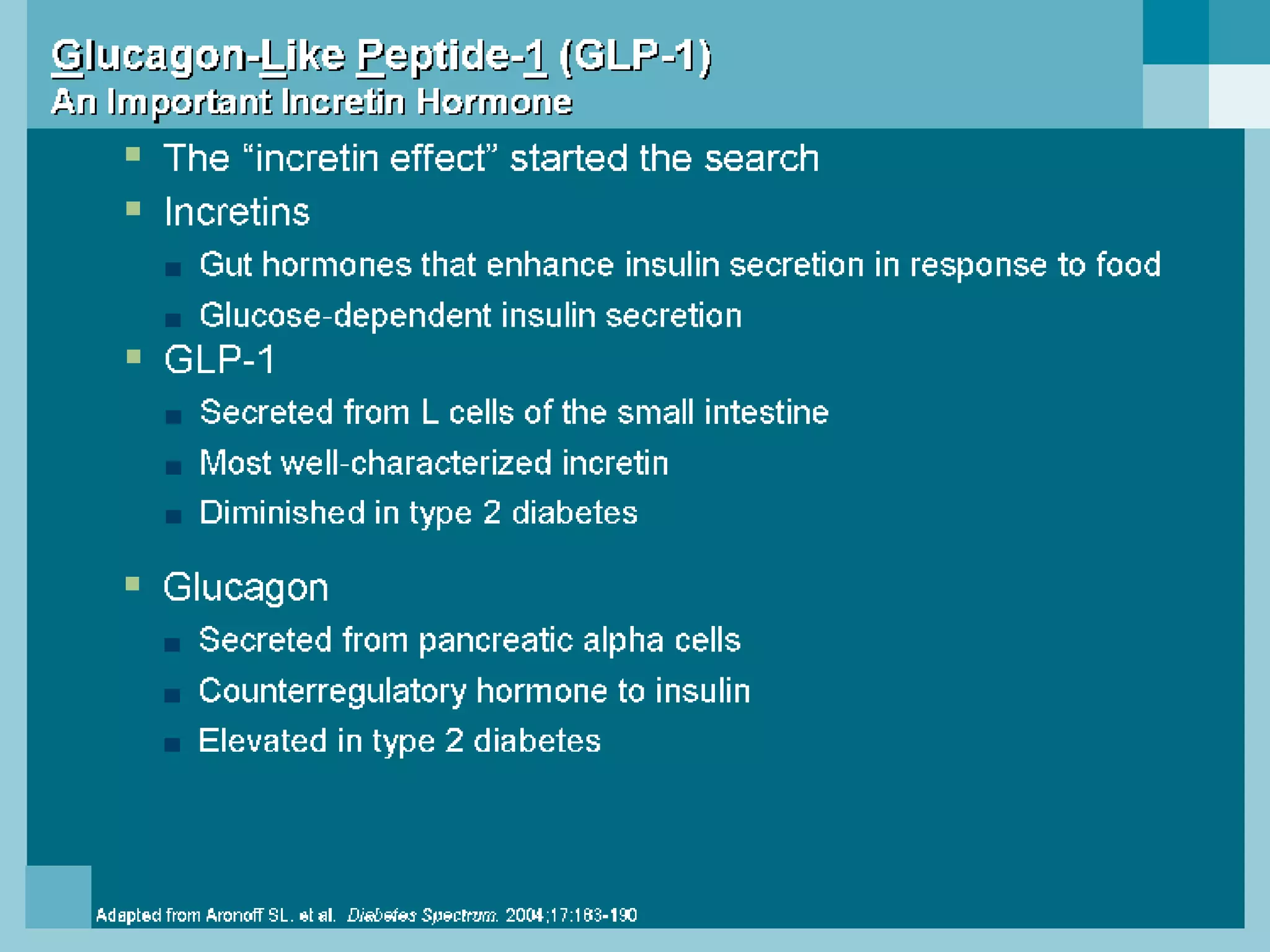 G lucagon- L ike  P eptide- 1  (GLP-1) An Important Incretin Hormone 