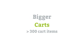 Bigger
Carts
> 300 cart items
 