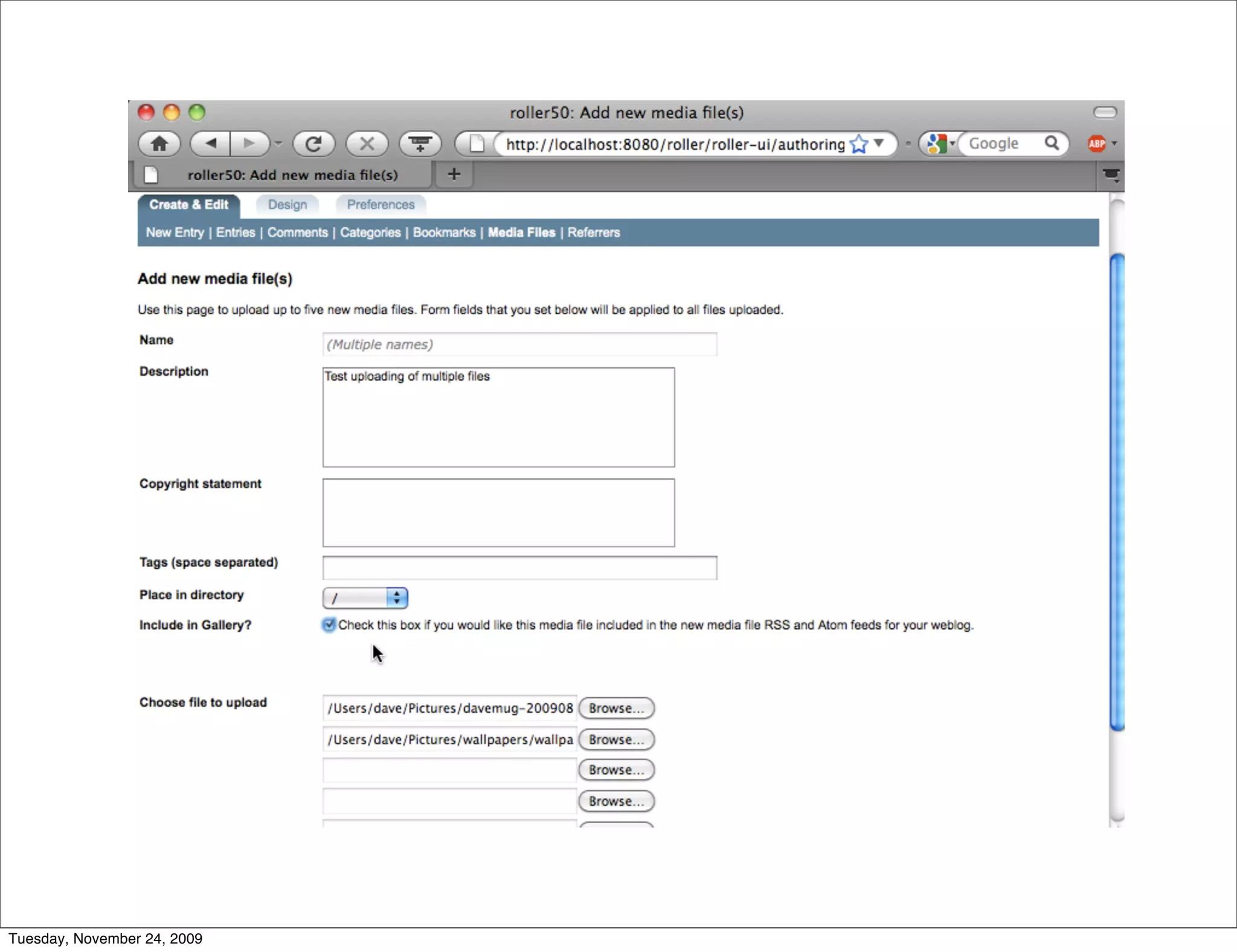 Tuesday, November 24, 2009
 