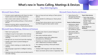 Prompt Rwcap Teams What’s New in Teams Calling, Meetings and Devices May 2024 | PPTX