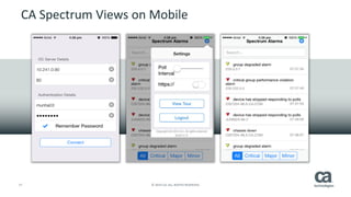 17 © 2014 CA. ALL RIGHTS RESERVED. 
CA Spectrum Views on Mobile  