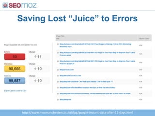 Saving Lost “Juice” to Errorshttp://www.mecmanchester.co.uk/blog/google-instant-data-after-12-days.html