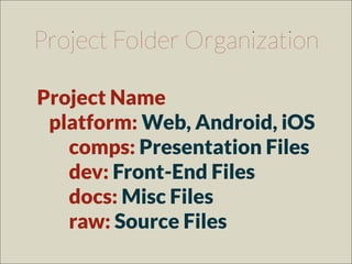 Project Name
platform: Web, Android, iOS
comps: Presentation Files
dev: Front-End Files
docs: Misc Files
raw: Source Files...