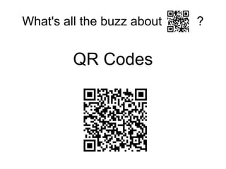What's all the buzz about ?
QR Codes
 
