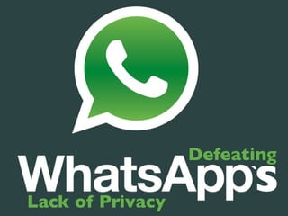 DEFEATING WHATSAPP’S

Defeating

s

`

Lack of Privacy

 