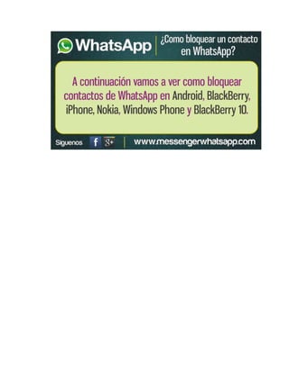 ¿Como bloquea contactos en Whatsapp?