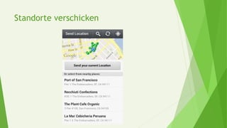 Standorte verschicken
 