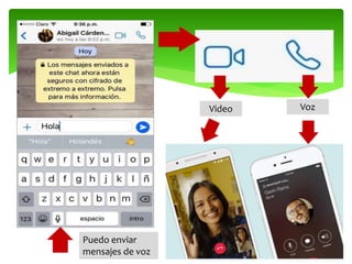 Puedo enviar
mensajes de voz
Video Voz
 