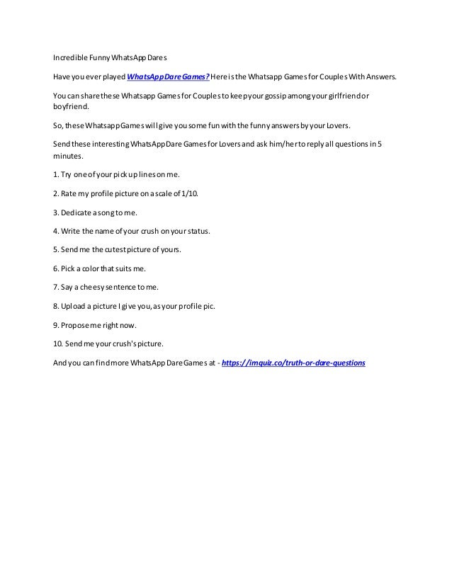 Truth Or Dare Questions For Whatsapp Truth Or Dare Questions For Whatsapp