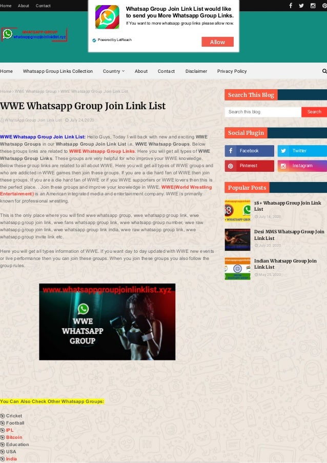 WWE Whatsapp Group Join Link List