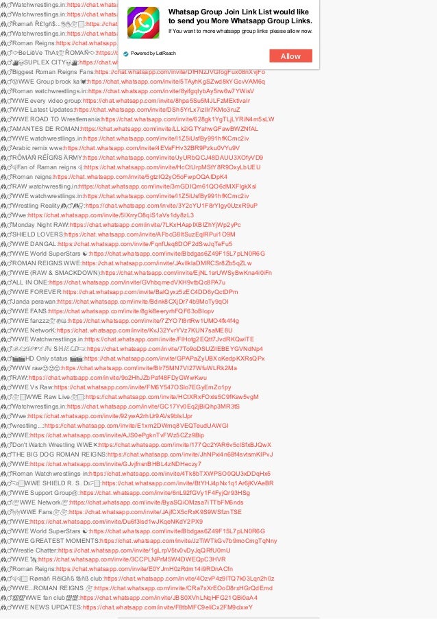 WWE Whatsapp Group Join Link List