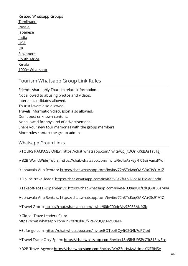 Whatsappgrouplink Org Tourism Whatsapp Group Links