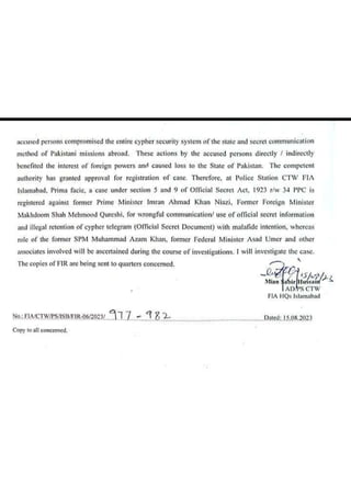 FIR Shah Mahmood Qureshi