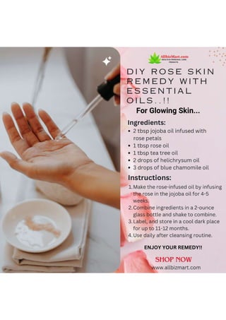 DIY ROSE SKIN REMEDY WITH ESSENTIAL OILS..!!